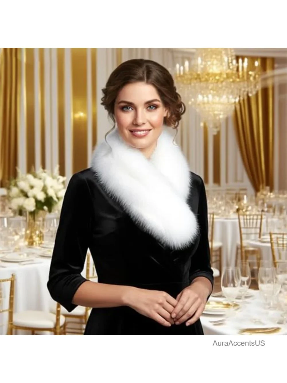 Faux Fur Collar Scarf Neck Warmer Shawl Wrap Winter